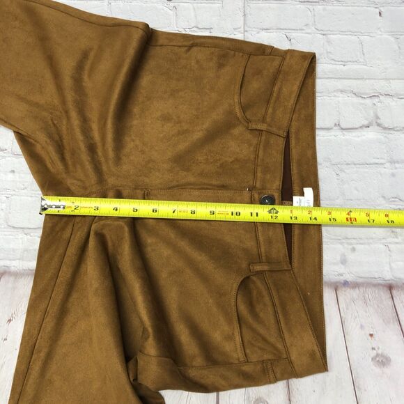 J Jill Women Faux Suede Pants Size 14 Brown Polyester Blend M212 -21 - Picture 5 of 16